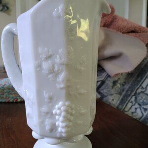 Milk glass pitcher vintage